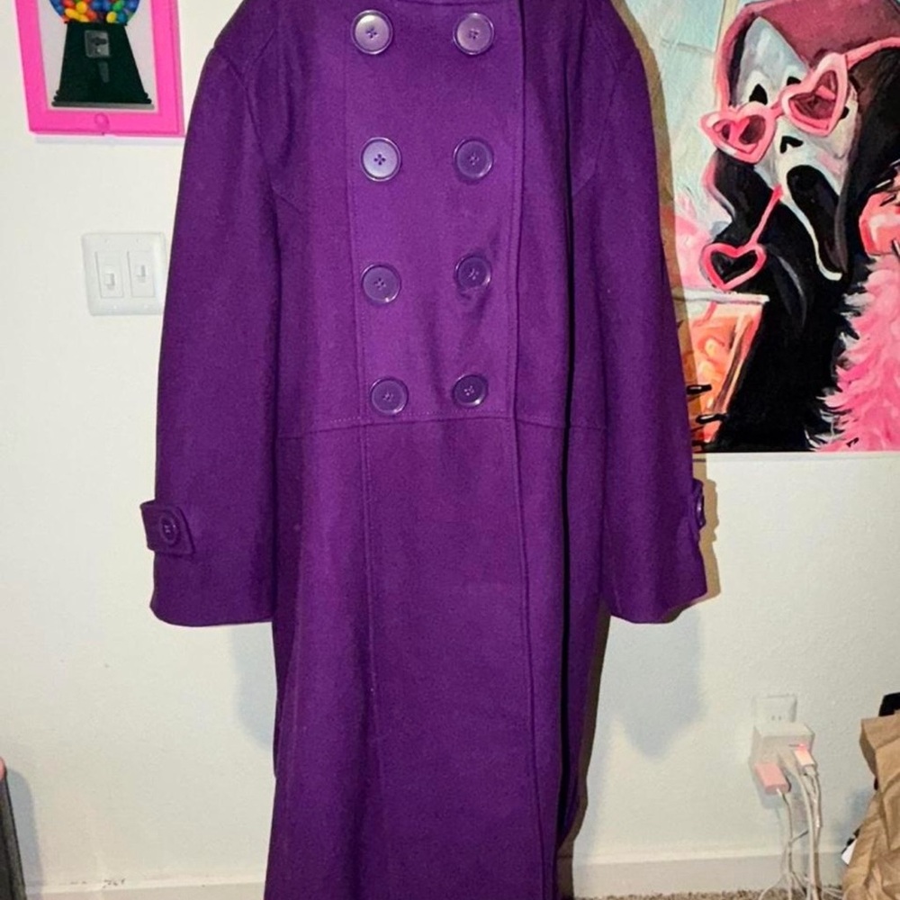 Ellos Women's Vibrant Purple Trench Coat
